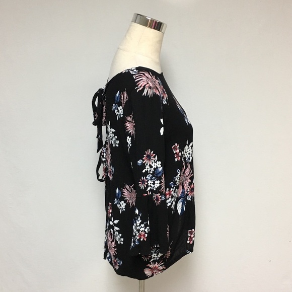 Daytrip Floral Boho Hippie Tie Back Top 10P - Picture 6 of 12